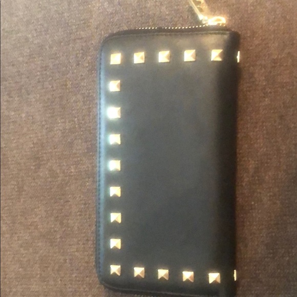 Brand new gold studded black Bebe wallet - Picture 4 of 7